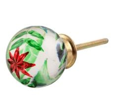 Green And Red Star Cut Glass Drawer Knob Online